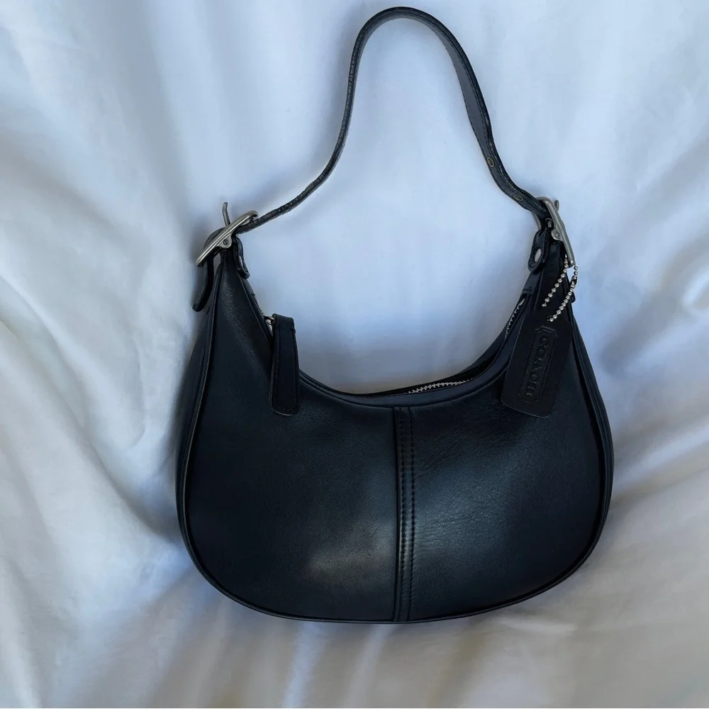 SOLD 🔴 Coach bag zoe 9593 black leather bag vintage RARE shoulder bag - Picture 5 of 17